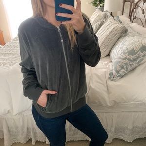 Olive Green Zipup Sweatshirt